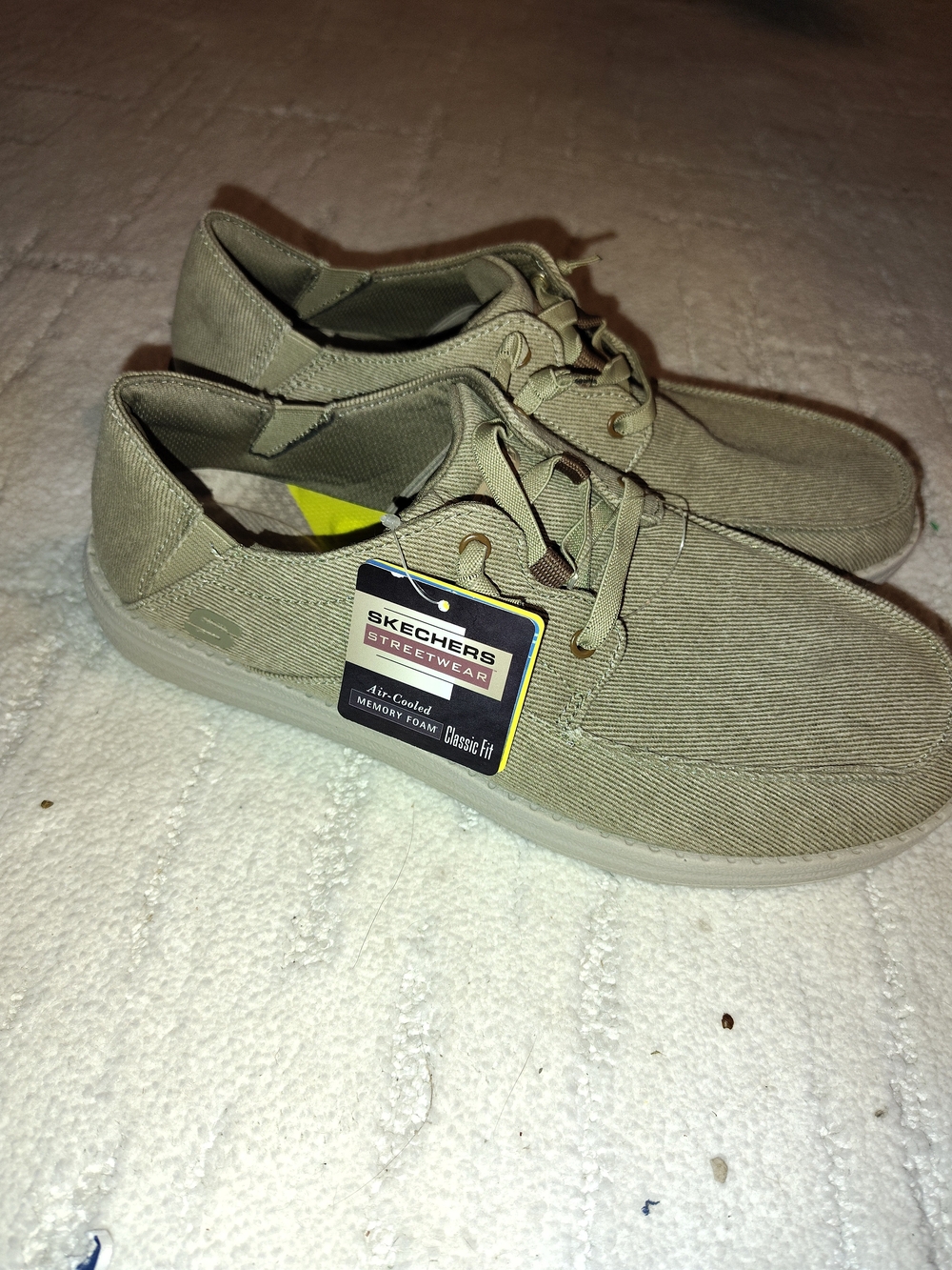Skechers Men's Casual Lace-Up Slip-On Loafers in Olive